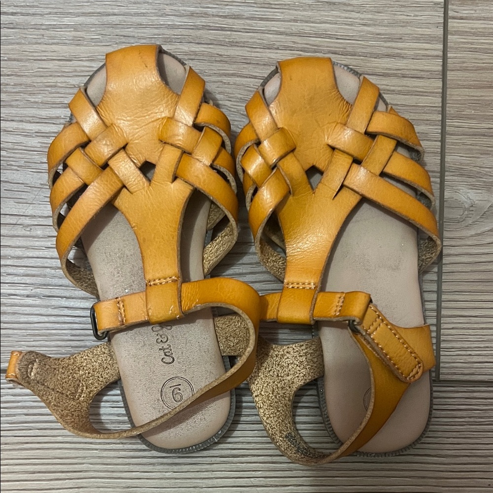 Cat & Jack Mustard Leather Sandals